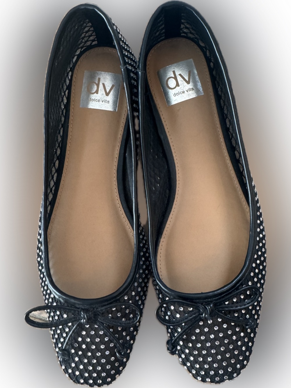 Dolce Vita Black Studded Ballet Flats Marceline 8.5